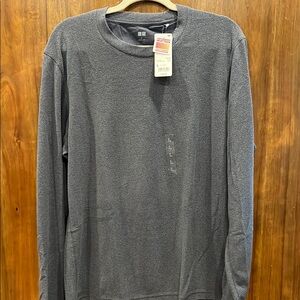 Uniqlo Men's Gray Long Sleeve Shirt